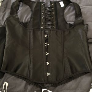 Black lace up corset